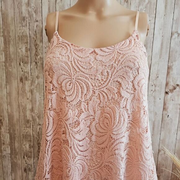Emerald Sundae Pink Lace Spaghetti Strap Mini Dress Size S - Picture 2 of 8